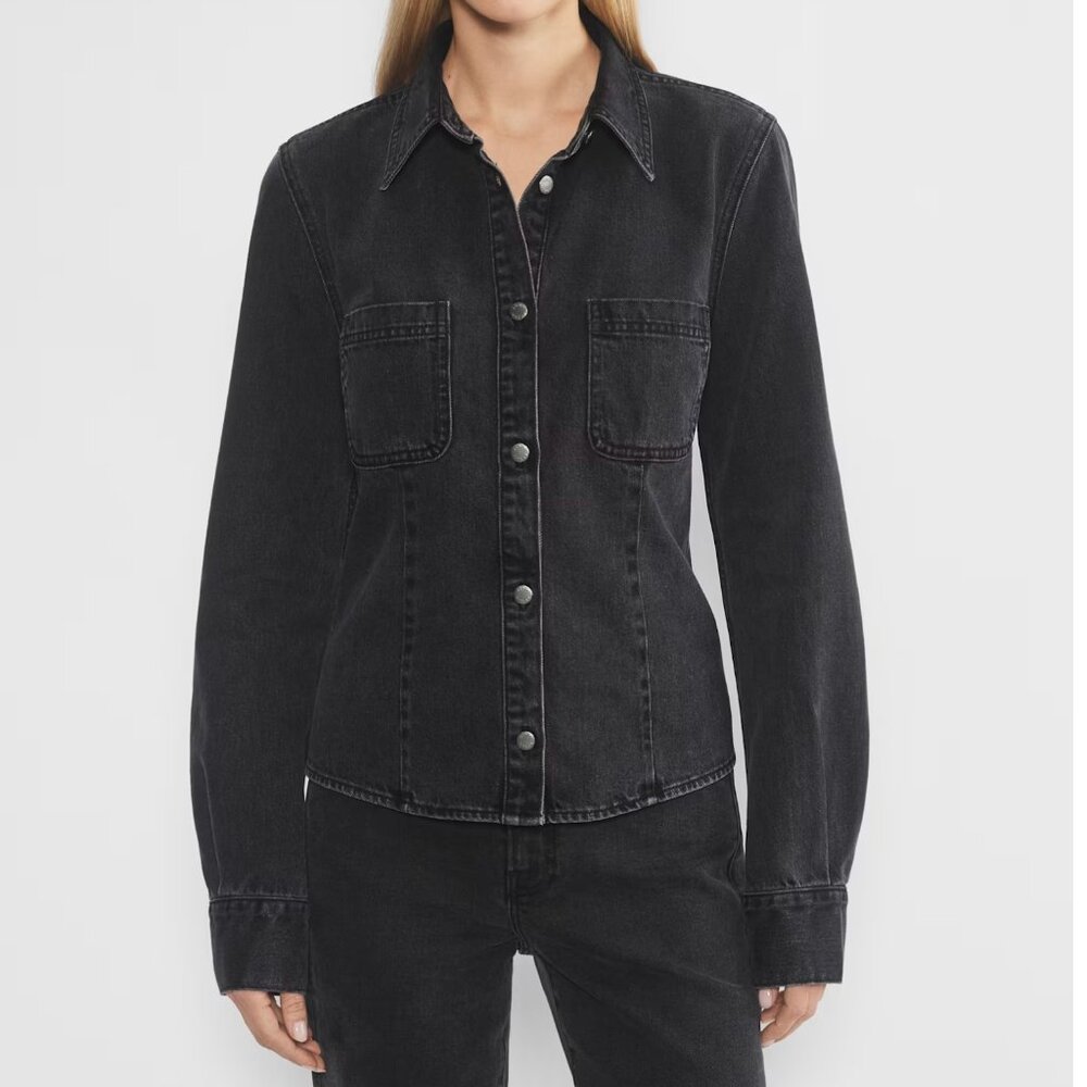 Aritzia Denim Forum The '90s Sculpt Denim Shirt, Size Small